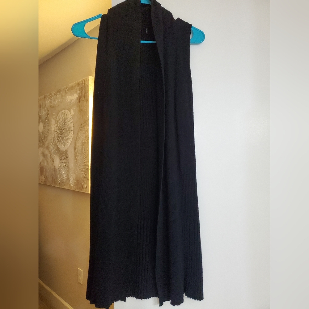Women's Black Long Sweater Vest